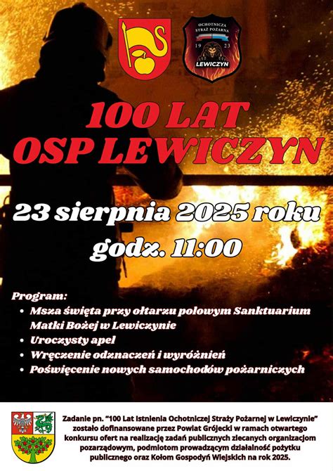Projekt okolicznościowego banera straży pożarnej na 100-lecie OSP