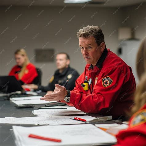 Photo of a fire commander leading a team briefing