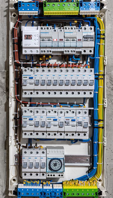 Zdjęcie elektryka sprawdzającego instalację elektryczną w skrzynce rozdzielczej