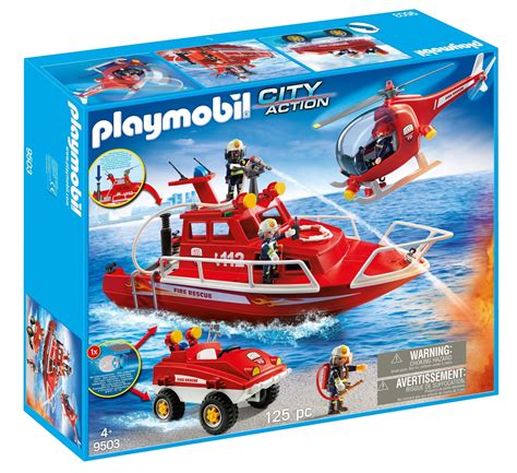 Łódź motorowa Playmobil Straż Pożarna na wodzie