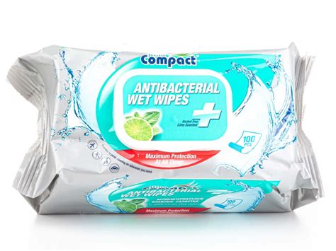 Photo of wet wipes and antibacterial gel
