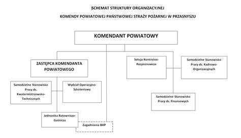 Schemat struktury organizacyjnej Związku Ochotniczych Straży Pożarnych RP na różnych szczeblach