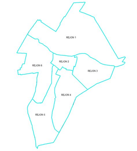 mapa rejonów służbowych dzielnicowych w Piotrkowie Trybunalskim