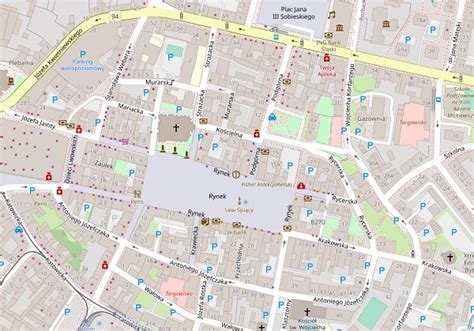 Mapa Bytomia z zaznaczoną dzielnicą Karb i ulicami Świętej Elżbiety oraz Konstytucji