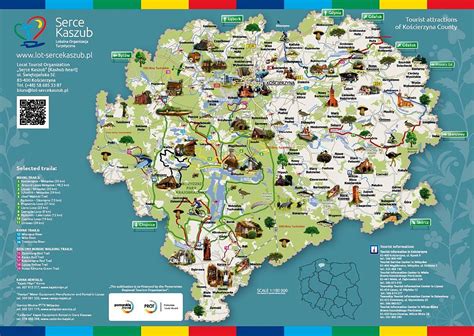 Mapa z zaznaczoną lokalizacją Przytarni w kontekście powiatu kościerskiego i jeziora Wdzydze