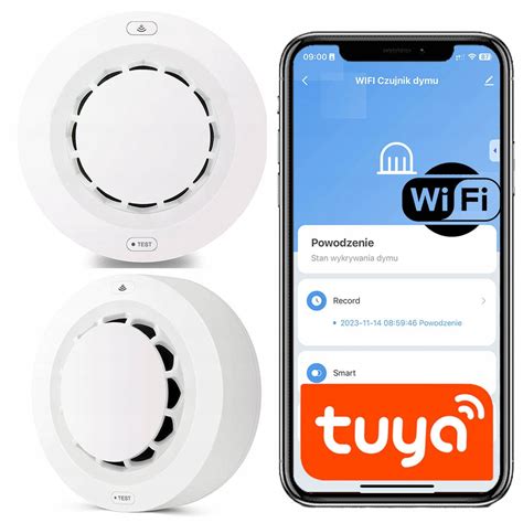 schemat podłączenia czujnika dymu Wi-Fi do aplikacji Smart Life