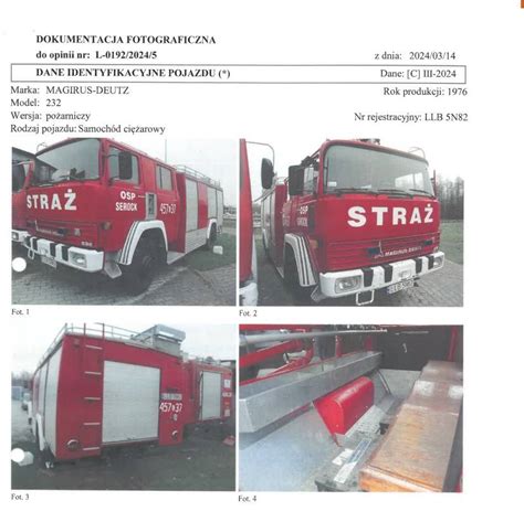 Zestawienie pojazdów strażackich na sprzedaż