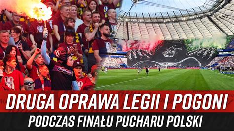 Zadymiony Stadion Narodowy podczas finału Pucharu Polski