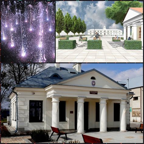Zestawienie historycznej panoramy miasta oraz współczesnego widoku na zabudowę wokół cieszyńskiego Rynku
