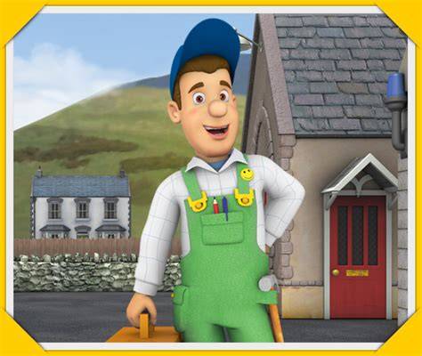 Mike Flood, majsterkowicz z Pontypandy, naprawiający przedmiot