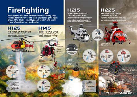 Infographic showing the types of aerial firefighting equipment used