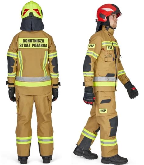 Schemat przedstawiający warstwy ochronne ubrania specjalnego Rosenbauer