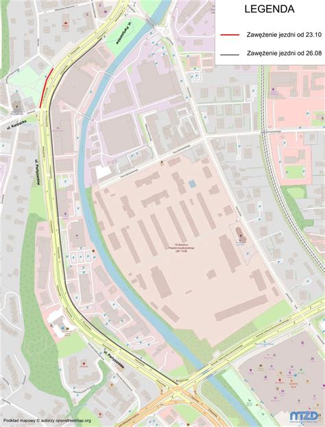 Mapa z lokalizacją ulic Partyzantów, Lwowskiej i Krakowskiej w Bielsku-Białej