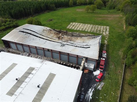 Schemat przedstawiający obszar pożaru w sortowni na ul. Norwida