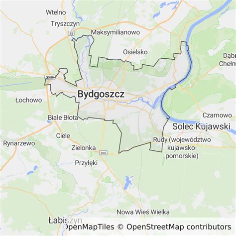 Mapa Bydgoszczy z zaznaczonymi lokalizacjami escape roomów