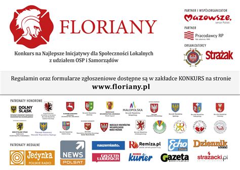 Infografika przedstawiająca ideę konkursu Floriany: współpraca OSP z samorządami i lokalnymi partnerami