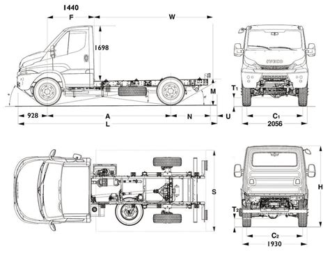 Technical drawing or cutaway view of Iveco Daily 4x4 chassis highlighting 4x4 system