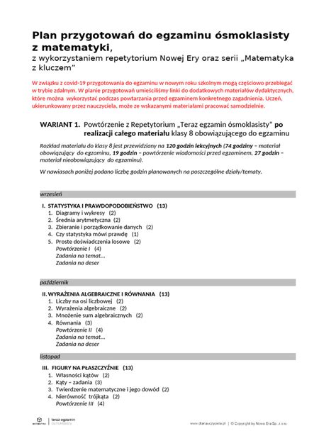 Zilustrowanie planu przygotowań do egzaminów wstępnych