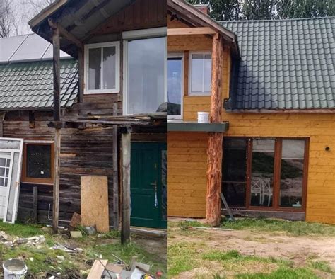 Zdjęcie pogorzeliska drewnianego domu w Szówsku po akcji gaśniczej