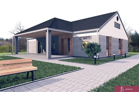 Wizualizacja zmodernizowanej remizy / świetlicy wiejskiej po remoncie
