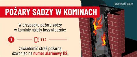 infografika przedstawiająca mechanizm powstawania pożaru sadzy w przewodzie kominowym
