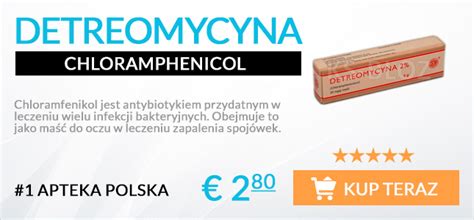 Opakowanie maści Detreomycyna z opisem substancji czynnej