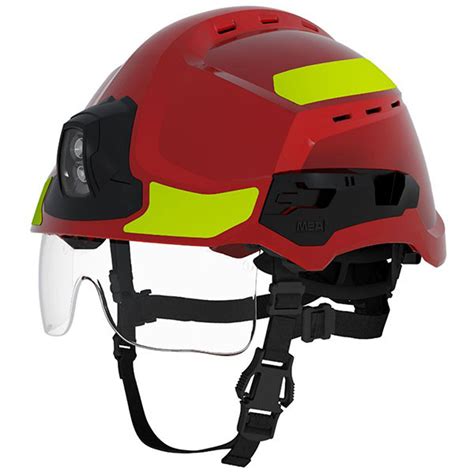 Diagram showing the quick, tool-free mounting of GA3710 on an MSA Gallet F2XR helmet