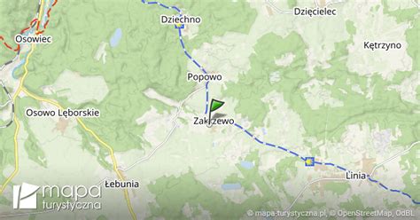 Uproszczona mapa turystyczna gminy Zakrzewo i okolic Sędzina