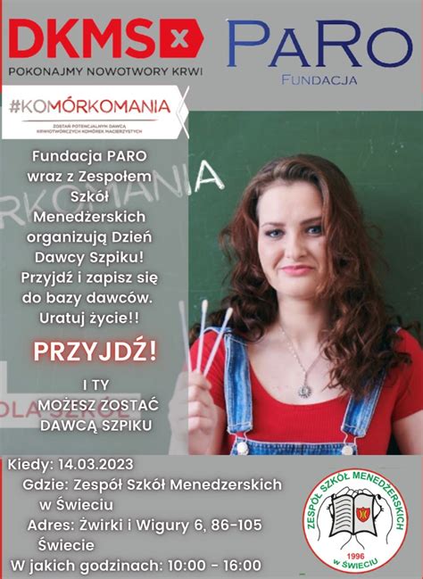 Zdjęcie stanowiska Fundacji DKMS lub symbolu dawstwa szpiku na tle wydarzenia OSP