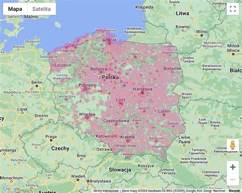 Mapa zasięgu systemów ostrzegawczych w województwie opolskim