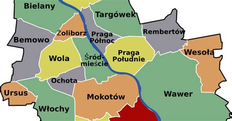 Mapa Warszawy z zaznaczonymi lokalizacjami szkół jazdy w dzielnicy Wesoła i okolicach