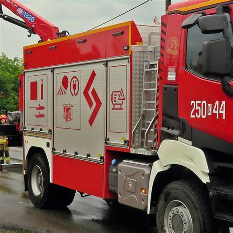 schemat wyposażenia ciężkiego samochodu ratowniczo-gaśniczego Scania P-360