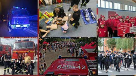 infografika przedstawiająca główne obszary działań jednostki OSP: prewencja, ratownictwo, edukacja i sport