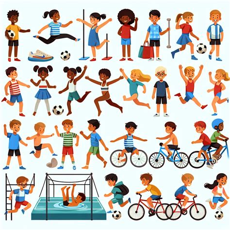 ilustracja dzieci w różnym wieku marzących o wykonywaniu różnych zawodów
