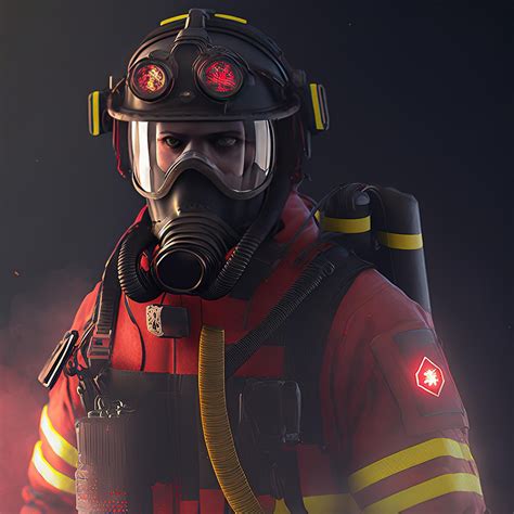 Thematic photo of a firefighter in uniform with the OSP logo