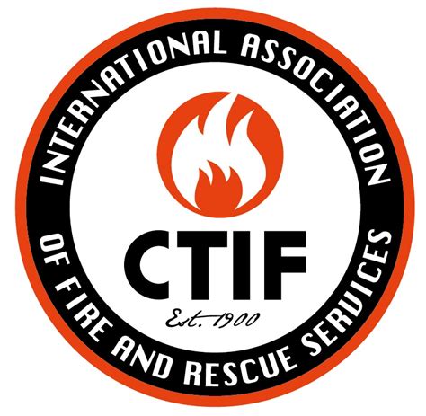 Logo CTIF i strażacy na tle symboliki międzynarodowej współpracy