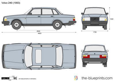 Detailed technical drawing or blueprint of the Volvo 240 chassis