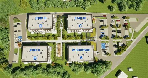 Plan osiedla z zaznaczoną drogą pożarową