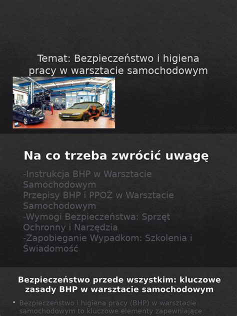 Przykład instrukcji przeciwpożarowej w warsztacie samochodowym