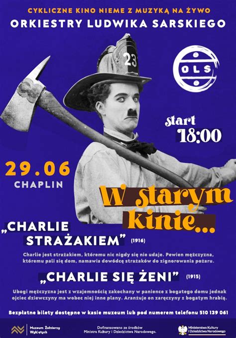 Charlie Chaplin w stroju strażaka, ujęcie z filmu