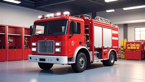 Thematic photo of a fire truck in action or parked at a station