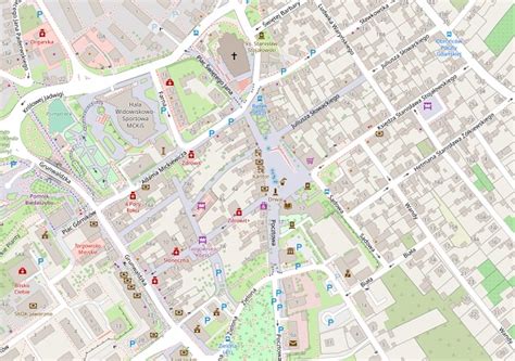 Mapa Jaworzna z zaznaczonymi obszarami chronionymi