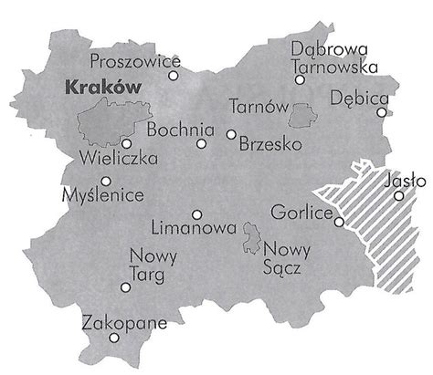 Mapa historyczna regionu Szydłowca i okoliczne zabytki