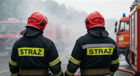 zdjęcie strażaków gaszących kombajn na polu kukurydzy