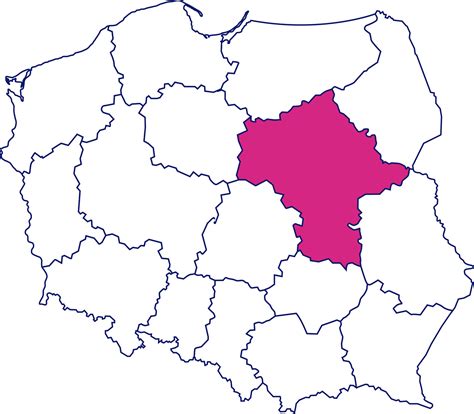 Schematyczna mapa Polski z zaznaczonym województwem mazowieckim, powiatem mińskim i gminą Dębe Wielkie.