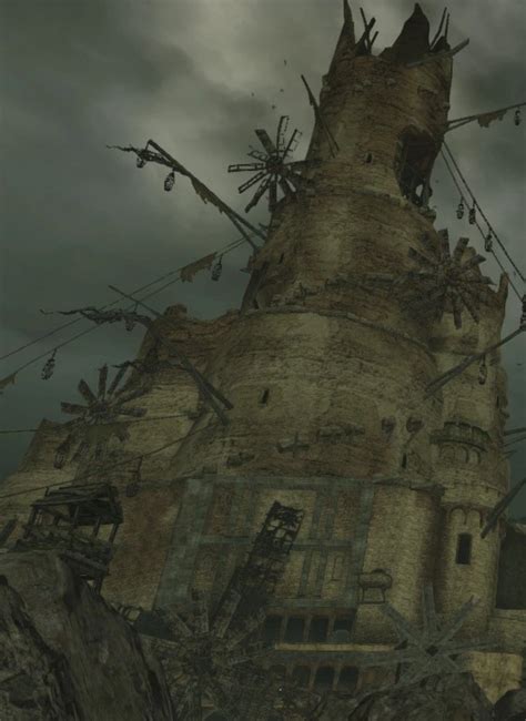 Windmill mechanism in Earthen Peak from Dark Souls II to be ignited with a torch