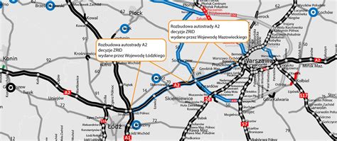 Mapa miejsca kolizji i utrudnień na A2 w rejonie węzła Konotopa