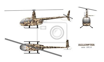 Widok z boku na helikopter Wallaby z otwartym kokpitem i widocznym wyposażeniem ratowniczym