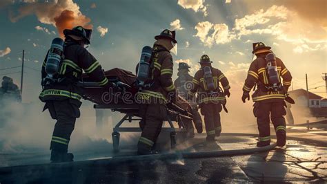 Thematic photo of firefighters responding to a fire near a hostel or accommodation building, with a focus on emergency services.