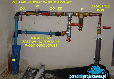Schemat budowy rozdzielacza strażackiego z oznaczeniem przepływu wody od linii głównej do linii gaśniczych